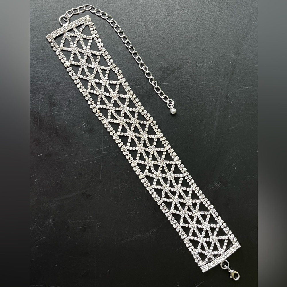 ASOS silver rhinestone choker